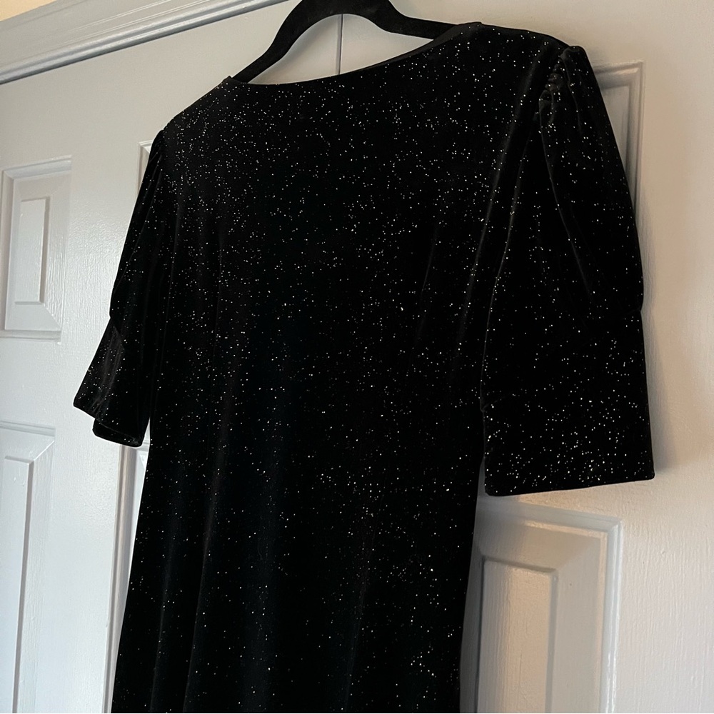 NWT Marks & Spencer Formal Black Velvet Sparkle Dress ✨ Size 8 US - Picture 11 of 12